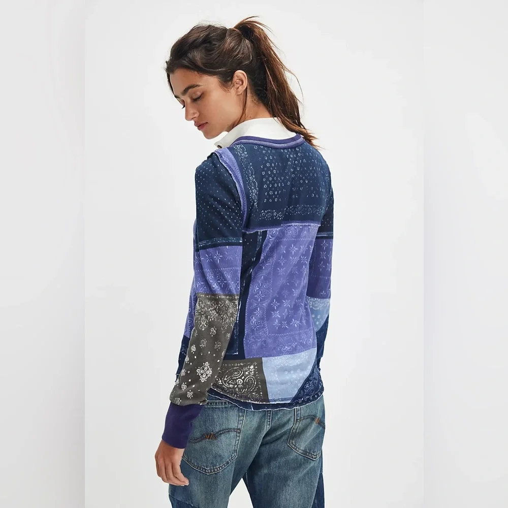 We The Free Free People Indie Printed Cuff Top - Picture 2 of 6
